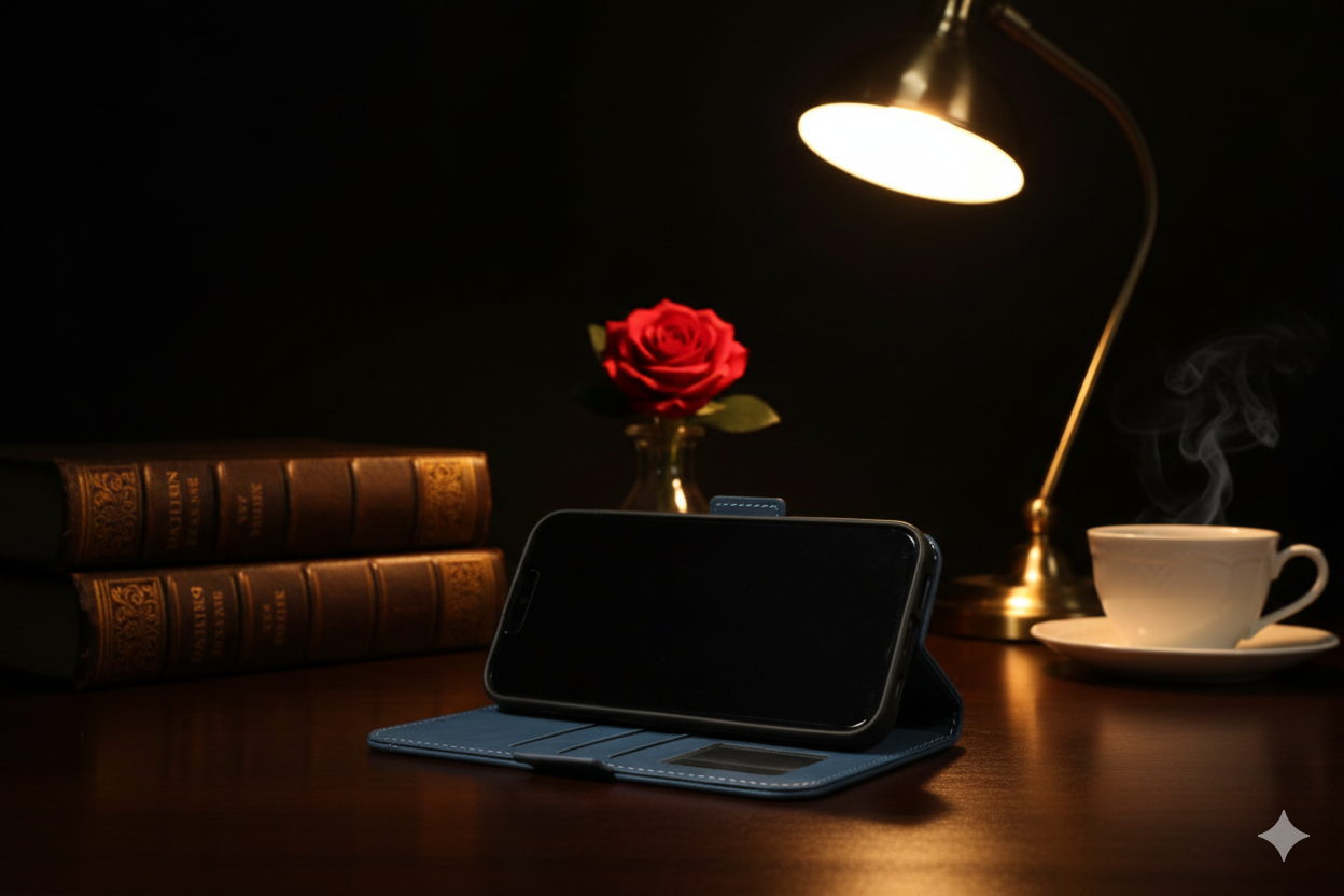Kunstleder Flip-Case Bookstyle Blau mit fünf Kartenfächern passend für Iphone 16e