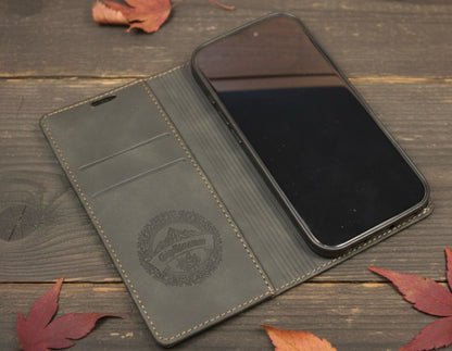 Kunstleder Flip-Case Bookstyle in Schwarz-Blau passend für Iphone 17 Pro