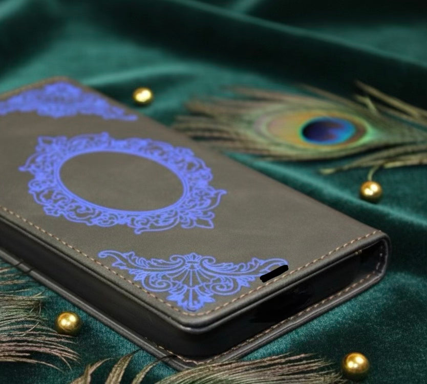 Kunstleder Flip-Case Bookstyle in Schwarz-Blau passend für Iphone 17 Pro