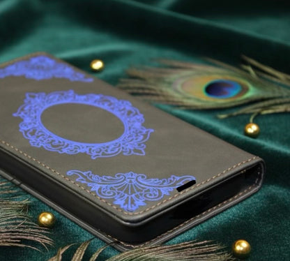 Kunstleder Flip-Case Bookstyle in Schwarz-Blau passend für Iphone 17 Pro