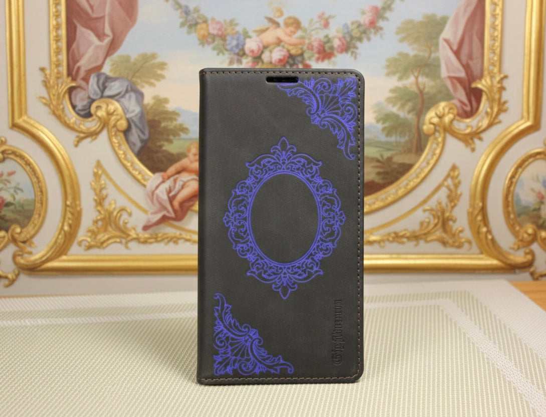 Kunstleder Flip-Case Bookstyle in Schwarz-Blau passend für Iphone 17 Pro