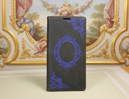 Kunstleder Flip-Case Bookstyle in Schwarz-Blau passend für Iphone 17 Pro