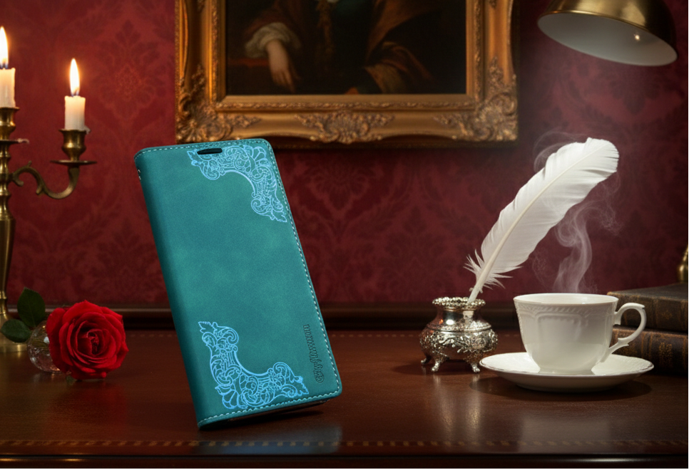 Kunstleder Flip-case Blau/Hellblau passend für Iphone 17 Pro