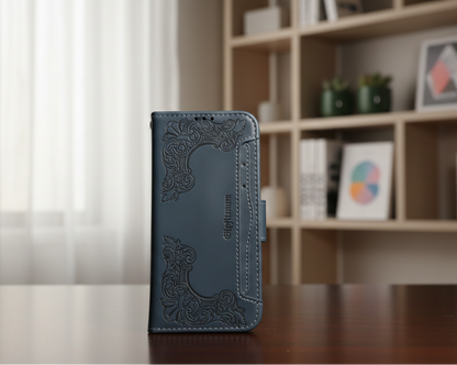 Kunstleder Flip-Case Bookstyle Blau mit fünf Kartenfächern passend für Iphone 16e